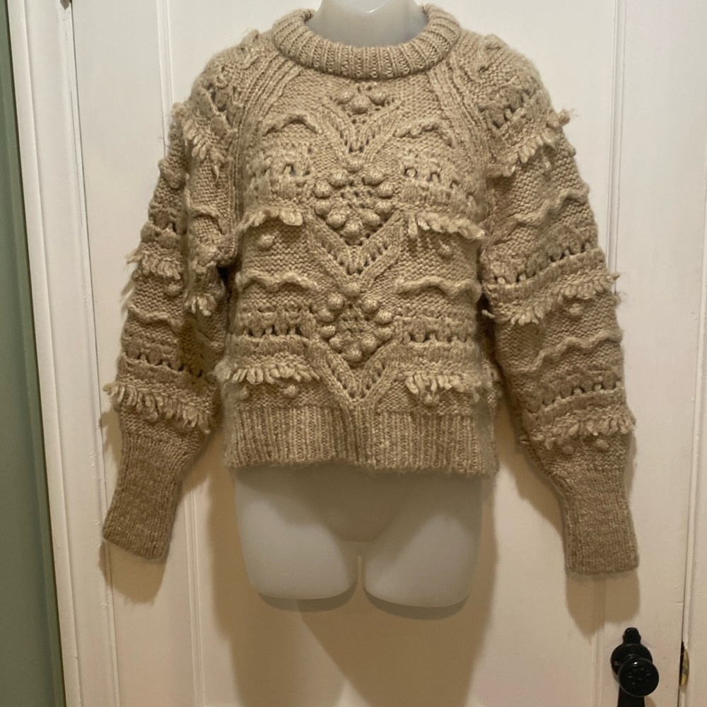 Zara cropped novelty stitch pullover sweater small